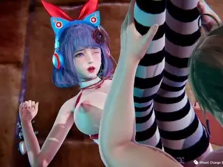 Honey Select 2:Passionate Sex with Huge Tits at the Pool at Night