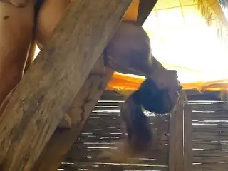 Hot Girl Gets Seduced and Fucked Wildly on the Stairs and Gets Huge Cumshot in Mouth and Face