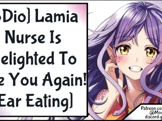 3Dio Lamia Nurse is Delighted to see you Again! Ear Eating ASMR Wholesome