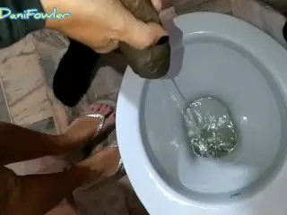 Naughty Pee Holding Cock in my Bathroom makes me SUPER Horney