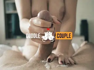 Jerking off Stepbrother to Orgasm