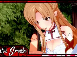 Asuna Swallows Kirito's Load before Riding his Face - Sword Art Online Hentai