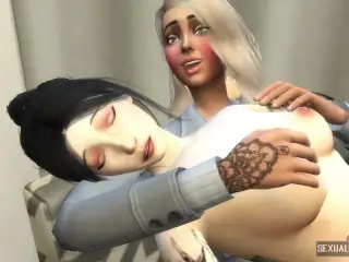 Heavily Tattooed Girls have Lesbian Sex - Sexual Hot Animations