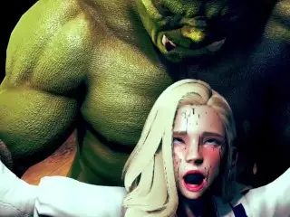 Big Ork Fuck with the Beautiful Girl at the Cave - HMV 3d Hentai Animation