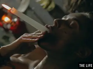 Sexy Brunette Squirting as she Fucks herself with a Lit Candle