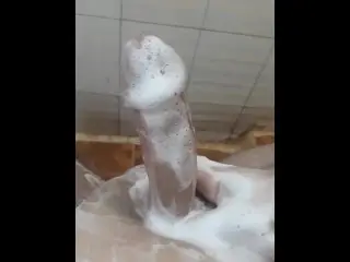 Foam make me Play my Dick all the Time in Bathroom کف بازی با کیر راضی - Pornhub Gay