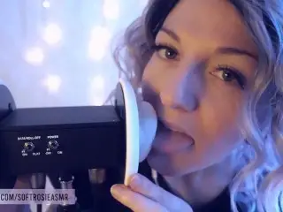 SFW ASMR - Intense Girlfriend Ear Licking - PASTEL ROSIE non Nude Tingly Ear Eating - Tongue Fetish