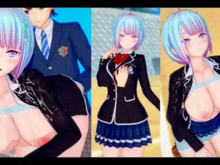 【hentai Game Koikatsu！】Shortcut Big Breasts Schoolgirl is Rubbed her Boobs.and Sex.(anime 3DCG Video