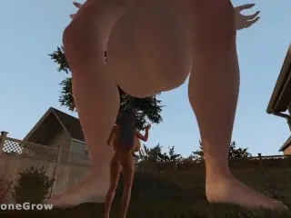 Backyard Giantess Growth (POV, Futa, Penis Expansion)