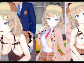 [hentai Game Koikatsu! ]have Sex with Big Tits Vtuber Watson Amelia.3DCG Erotic Anime Video.