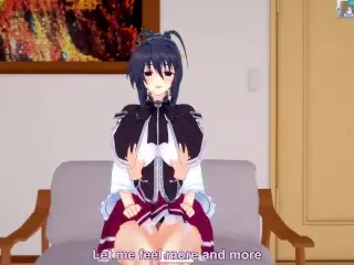 3D/Anime/Hentai. High School DxD: Akeno Himejima and Issei having Fun in the Living Room!!