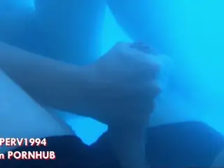 REAL STRANGER GIRL (!!) at SPA gives Crazy HANDJOB Underwater to BULGE Flasher! Public Pool Cumshot