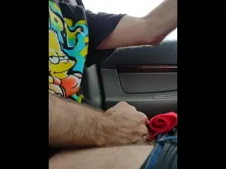 Driving and Stroking. Speed Excitement. Loud Male Masturbating.