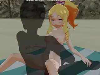 3D HENTAI Yamada Elf Rides Cock on the Beach