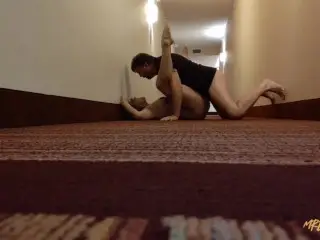 Scared Sex in Hotel Hallway