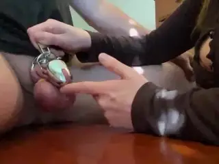 Threatening to Smash his Balls like Grapes