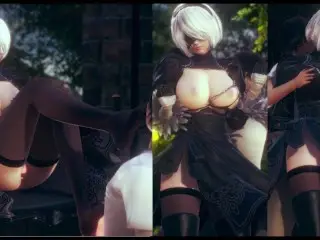 [hentai Game Honey Select 2]Have Sex with Big Tits Nier Automata 2B.3DCG Erotic Anime Video.