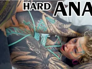 Tattoo Girl get Fucked Balls Deep in her Ass / ANAL, Gape, Prolapse, Split Tounge