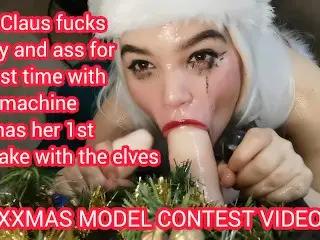 Mrs. Claus Fucks Pussy & Ass with Fuck Machine & has Bukkake with Elves XXXMAS MODEL CONTEST