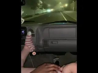 Rose Toy makes Teen Cum in Traffic