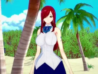 Nerd Boy Fuck Erza Scarlet and Creampie all the Time