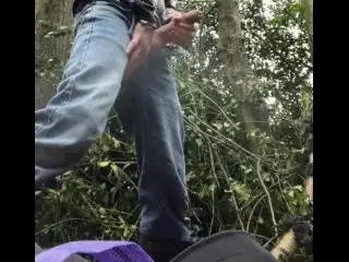 Outside Woodland Wank Part 2 - Christmas Jumper and Wellies Outdoor Cumming with Big Cock