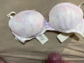 Masturbated and Sprayed my Sperm on a Flowery Bra Worn by a College Student in her Twenties.