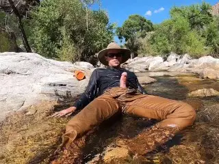 Pissing on myself and Cooling off in a River after a Hot Day of Field Work