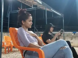 I go with my best Friend to Play Soccer and she Gets Hot with her Toy