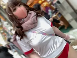 【Ｉカップ変態女子大生とうふ】ノーブラランニング中野の商店街を体操着ブルマで疾走したら衝撃の結末に・・・💖