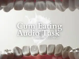 FemDom CEI Tasks: 13 different Audio Cum Eating Instructions on my FREE only Fans /GoddessNikkiKit