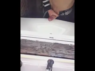 Masturbating in the Toilet of a Nightclub and Cum in the Sink