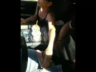 Almost Caught Giving Friend a Handjob for Waiting with me