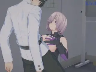 Mash Kyrielight and Ritsuka Fujimaru have Deep Sex in the Office. - Fate/Grand Order Hentai