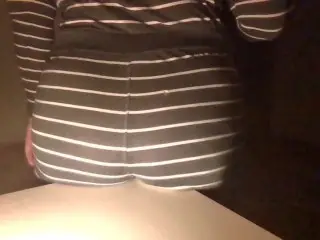 Chubby Girl Humping the Table's Corner - Hairy Pussy has a little Orgasm