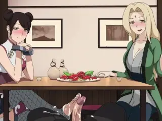 Naruto - Kunoichi Trainer - Tsunade Rides Cum and Ten Ten gives a Footjob