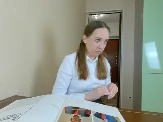 Professional Art Teacher Fucks Hard and Deep Student Girl in Mouth during Private Lesson