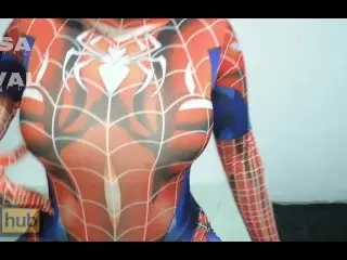 Gorgeous Body Mary Jane Fucks in Spiderman Costume - Elsa Raval