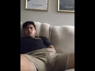 Vocal Trans Man Chilling on the Couch (w/ Cum)