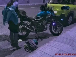 Leaving the Nightclub, I Change in the Street in Public to take my Motorbike