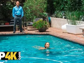 DADDY4K. Nymph Enjoys Taboo Sex with BFs Dad on Hot Summer Day