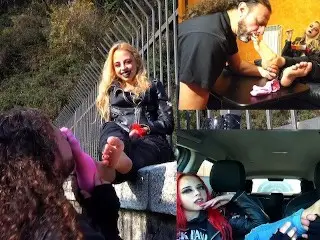 Teen Foot Fetish Metalhead Mistress Humiliates Loser with her Feet Sweaty Socks Barefeet Worship