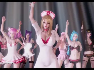 [MMD] Brown Eyed Girls - Abracadabra Hot Kpop Dance Ahri Akali Kaisa Lux Jinx Caitlyn 4K 60FPS