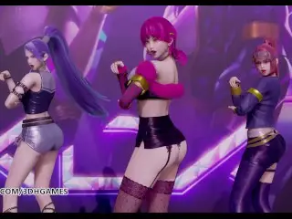 MMD Black Pink - how you like that Hot Striptease Ahri Akali Evelynn Kaisa League of Legends KDA