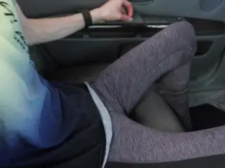 Petite Teen almost Caught in Car!