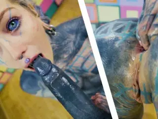 Tattoo Couple HARD POV SEX - ANAL Fuck, Gapes, Sloppy BJ, Anal Creampie, Female Orgasm, Goth, Punk,