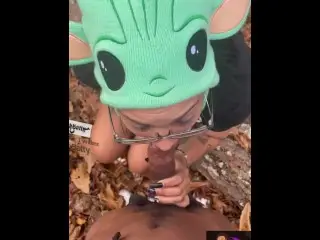 Watch this Nerdy Slut Fuck and Suck her Homie in the Woods. Hope we Don’t get Caught. Ft @GothBatty