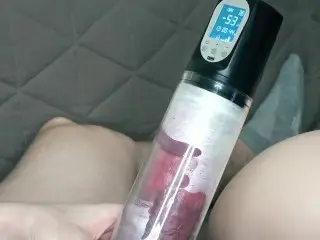 9 Minutes on High Level Penis Pump and Cumshot in Sex Doll Ass