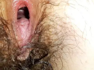 Hairy Pussy Hole after Fuck Close up