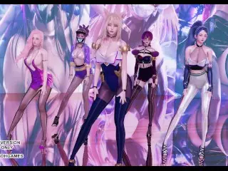 [MMD] Dalshabet - Joker Ahri Akali Kaisa Evelynn Seraphine KDA Sexy Kpop Dance 4K League of Legends